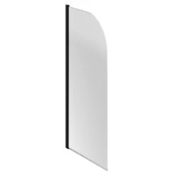 Colore Round Matt Black 770mm Single Section Bath Shower Screen