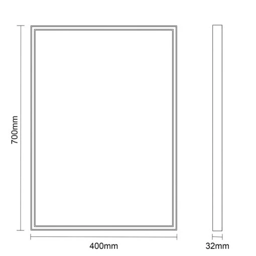 Ariel 400mm X 700mm Illuminated LED Mirror - Image 4