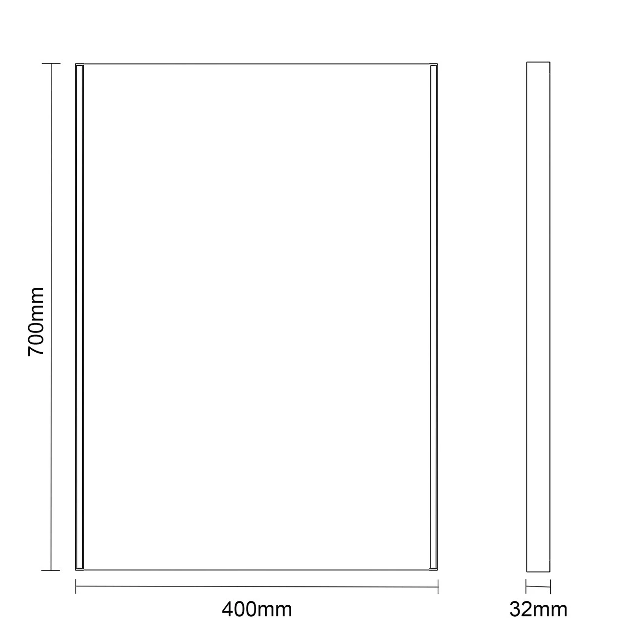 Athena 400mm X 700mm Illuminated LED Mirror With Clock - Image 4