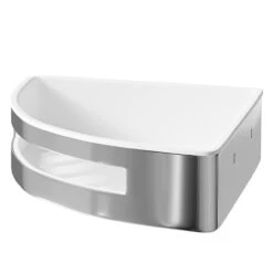Bagno Polished Chrome Wall Mounted Corner Basket -Bathroom Accessories Store bagno polished chrome wall mounted corner basket left 52504.1652444454