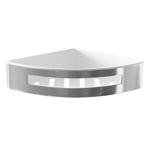 Bagno Polished Chrome Wall Mounted Corner Basket - Image 4