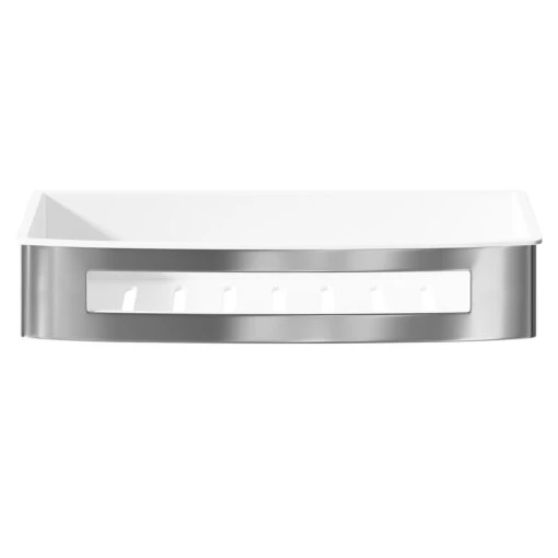 Bagno Polished Chrome Wall Mounted Rectangular Basket - Image 2