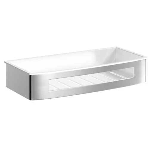 Bagno Polished Chrome Wall Mounted Rectangular Basket - Image 3