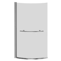 Bayou Polished Chrome 870mm Curved B Shaped Bath Shower Screen With Towel Rail -Bathroom Accessories Store bayou polished chrome 870mm curved b shaped bath shower screen with towel rail front 58195.1659025507