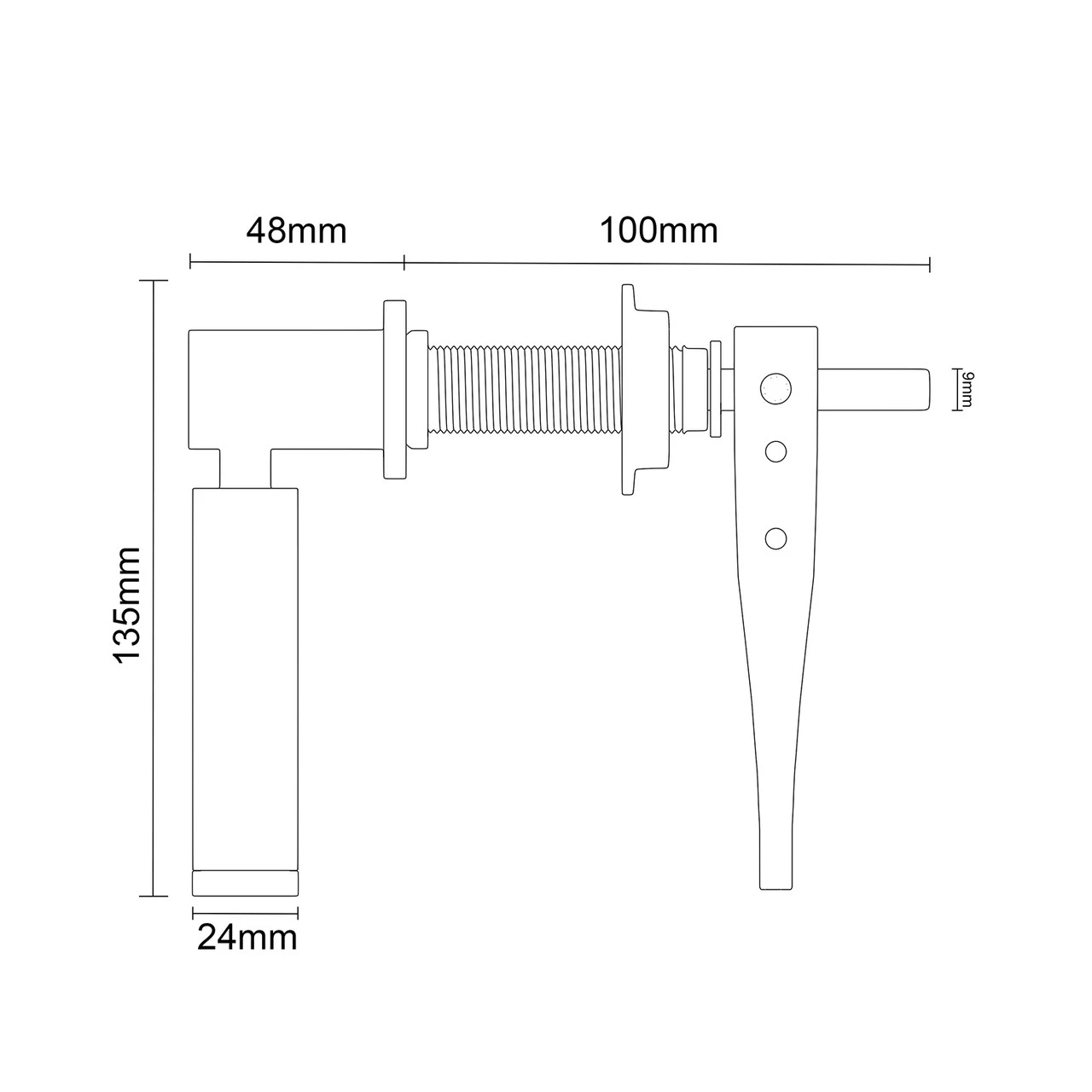 Black Ceramic Modern Cistern Flush Lever - Image 3