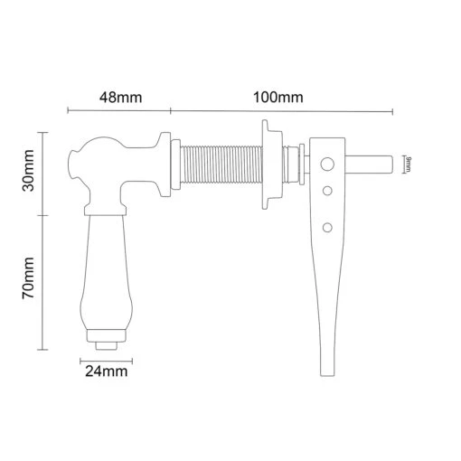 Black Ceramic Traditional Cistern Flush Lever - Image 3