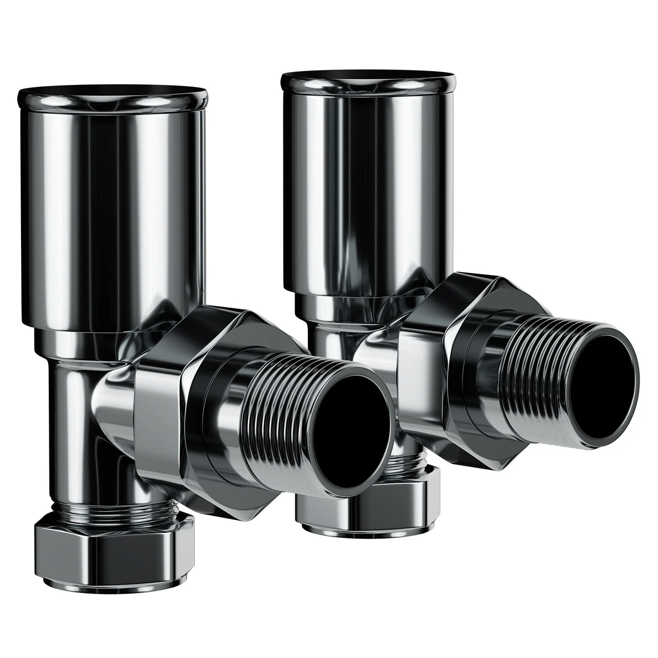Black Nickel Round Angled Radiator Valves - Image 3