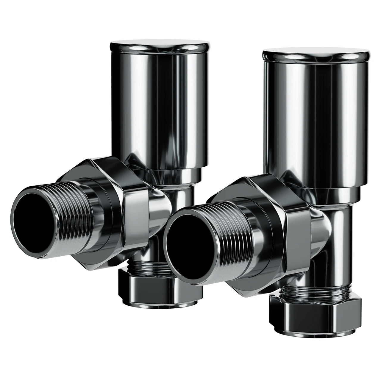 Black Nickel Round Angled Radiator Valves