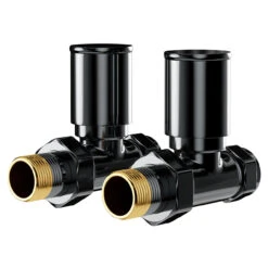 Black Nickel Round Straight Radiator Valves