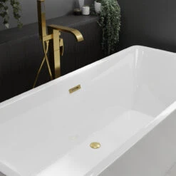 Brushed Brass Retro Fit Overflow And Waste For Parma, Verna, Palermo, Genoa And Perugia Baths -Bathroom Accessories Store brushed brass retro fit overflow and waste for parma verna palermo genoa and perugia baths roomset 18377.1696498156