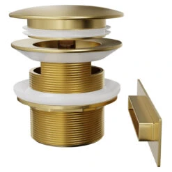 Brushed Brass Retro Fit Overflow And Waste For Parma, Verna, Palermo, Genoa And Perugia Baths -Bathroom Accessories Store brushed brass retro fit overflow and waste for parma verna palermo genoa and perugia baths side 70886.1696498156