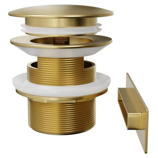 Brushed Brass Retro Fit Overflow And Waste For Parma, Verna, Palermo, Genoa And Perugia Baths - Image 4
