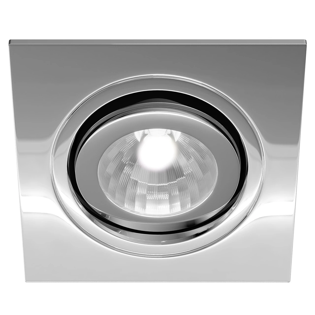 Cali Polished Chrome IP65 35W Square Tiltable Bathroom Downlight - Image 2
