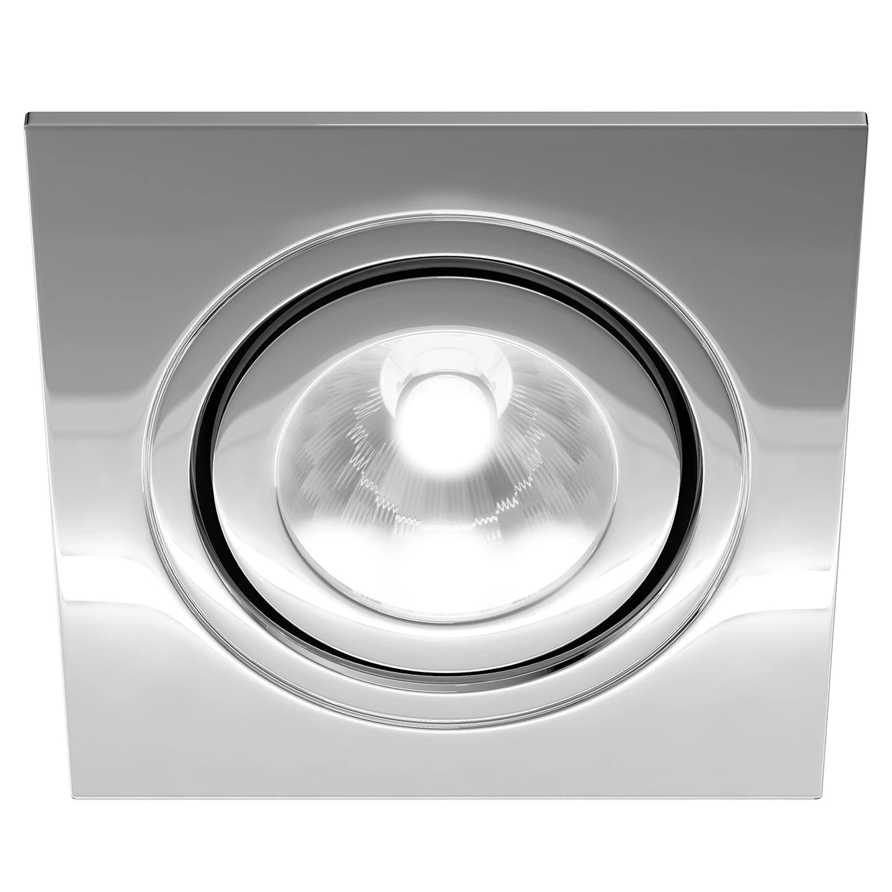 Cali Polished Chrome IP65 35W Square Tiltable Bathroom Downlight