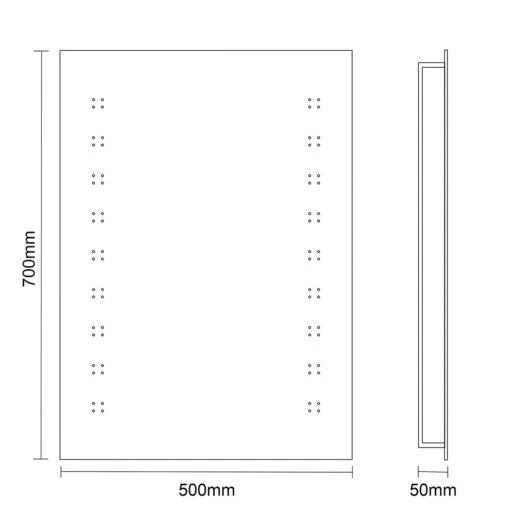 Ceres 500mm X 700mm Battery Operated LED Mirror - Image 4
