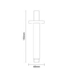 Circo Polished Chrome 150mm Round Vertical Shower Arm -Bathroom Accessories Store circo polished chrome 150mm round vertical shower arm line side 00438.1652444549