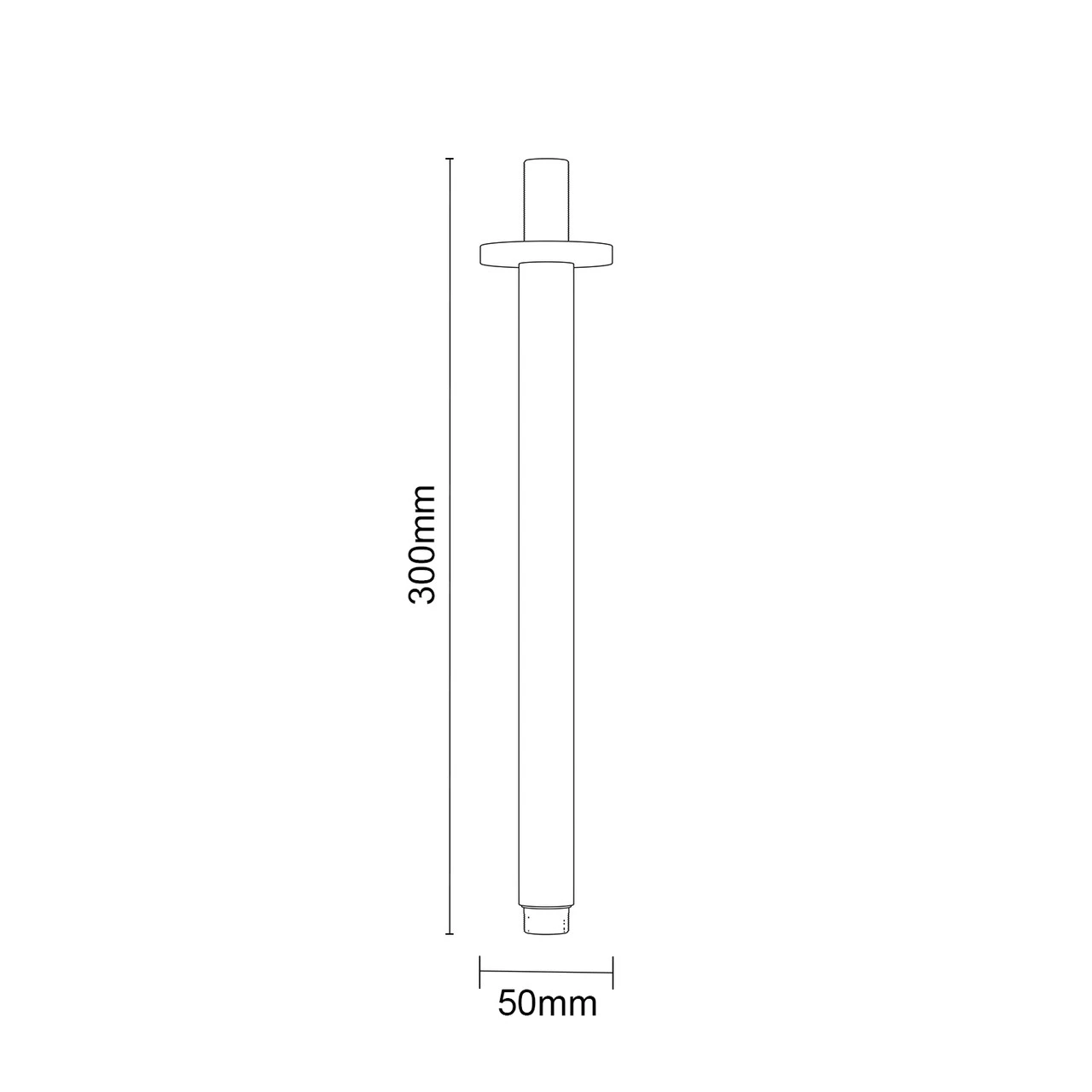 Windsor. Circo Polished Chrome 300mm Round Vertical Shower Arm - Image 6
