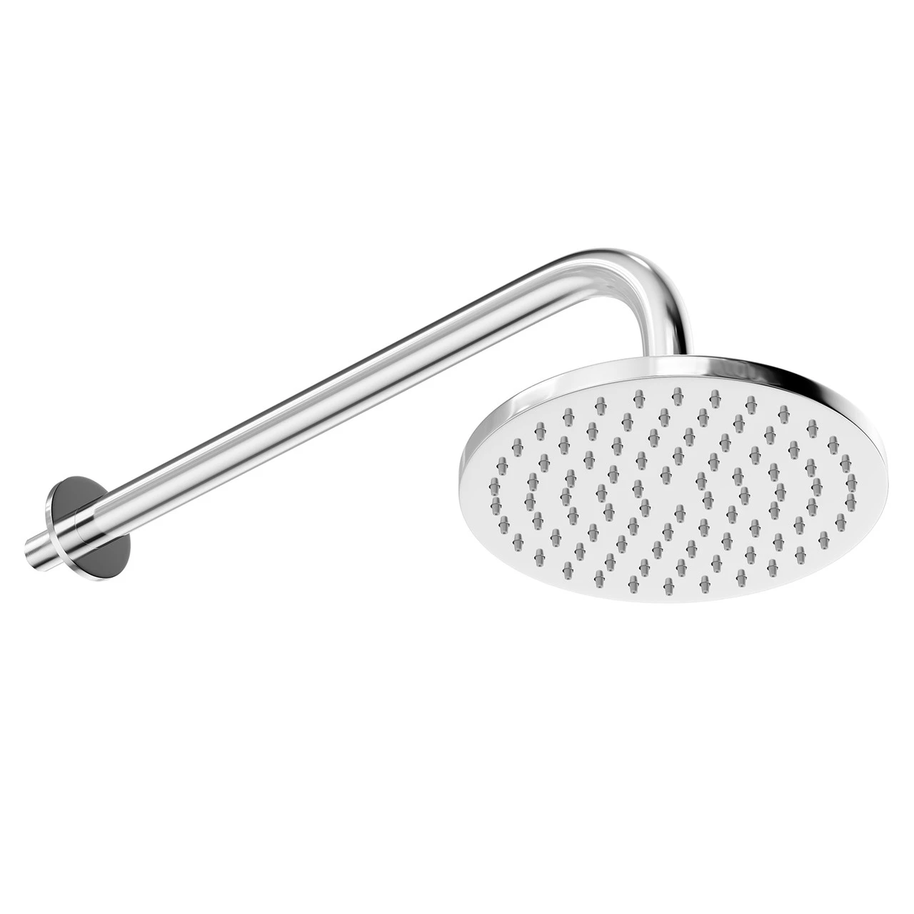 Circo Polished Chrome Round Fixed Shower Head And Wall Arm - Image 3