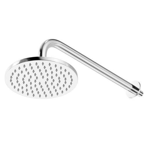 Circo Polished Chrome Round Fixed Shower Head And Wall Arm