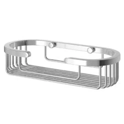 Clasico Polished Chrome Wall Mounted Oval Basket