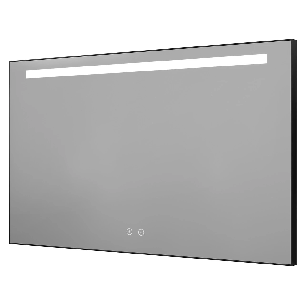 Colore Black Aluminium Framed 1000mm X 600mm Illuminated LED Mirror With Demister