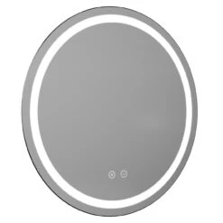 Colore Black Aluminium Framed 800mm Round Illuminated LED Mirror With Demister -Bathroom Accessories Store colore black aluminium framed 800mm round illuminated led mirror with demister left 81784.1658132911