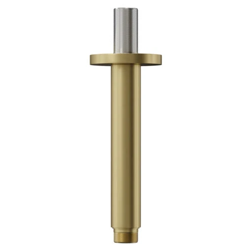 Colore Round Brushed Brass 150mm Round Vertical Shower Arm - Image 2