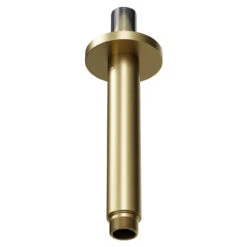 Colore Round Brushed Brass 150mm Round Vertical Shower Arm -Bathroom Accessories Store colore brushed brass 150mm round vertical shower arm left 60015.1652444927