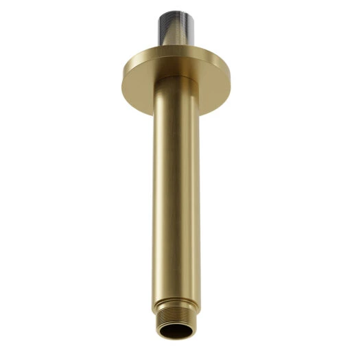 Colore Round Brushed Brass 150mm Round Vertical Shower Arm