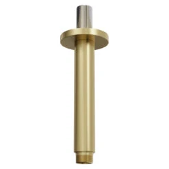 Colore Round Brushed Brass 150mm Round Vertical Shower Arm -Bathroom Accessories Store colore brushed brass 150mm round vertical shower arm side 12175.1652444927