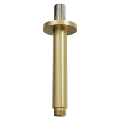 Colore Round Brushed Brass 150mm Round Vertical Shower Arm - Image 4