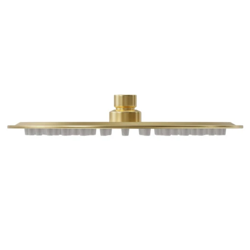 Colore Round Brushed Brass 200mm Thin Fixed Shower Head - Image 2