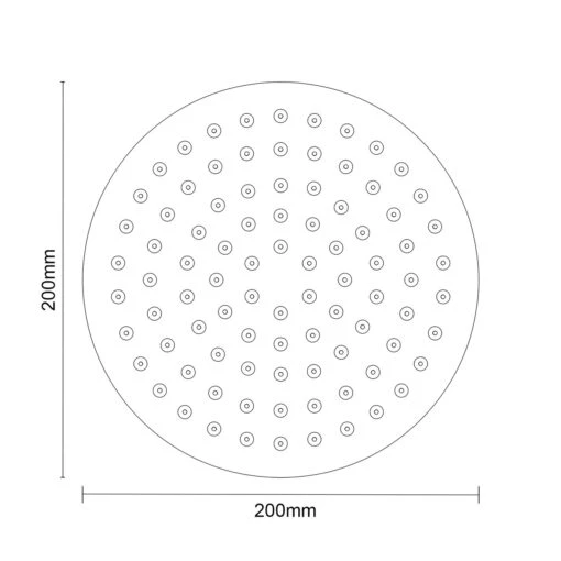 Colore Round Brushed Brass 200mm Thin Fixed Shower Head - Image 5