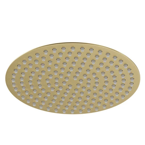 Colore Round Brushed Brass 300mm Thin Fixed Shower Head