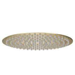 Colore Round Brushed Brass 300mm Thin Fixed Shower Head -Bathroom Accessories Store colore brushed brass 300mm round thin fixed shower head side 16146.1652444926