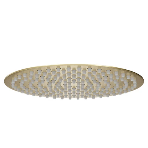 Colore Round Brushed Brass 300mm Thin Fixed Shower Head - Image 4