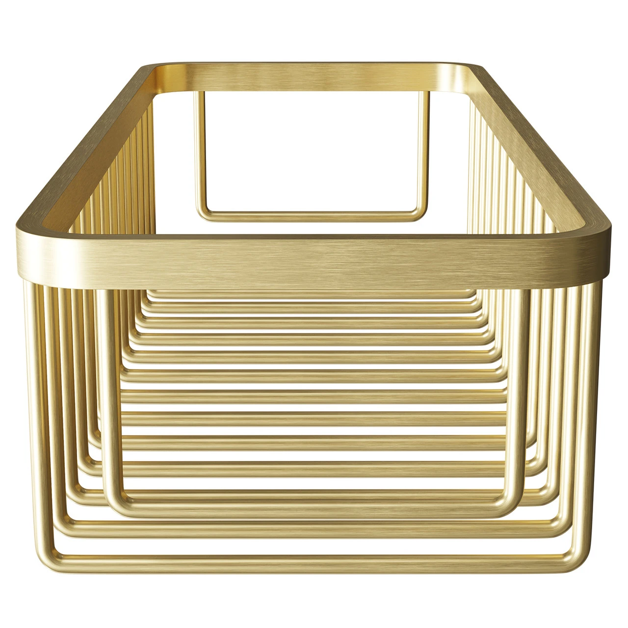 Colore Round Brushed Brass 330mm Wall Mounted Bottle Basket - Image 4