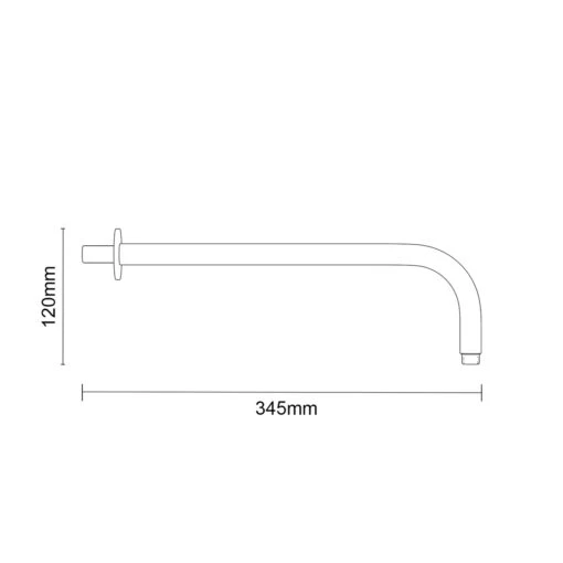 Colore Round Brushed Brass 345mm Shower Arm - Image 6
