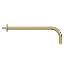 Colore Round Brushed Brass 345mm Shower Arm -Bathroom Accessories Store colore brushed brass 345mm round shower arm side 92746.1652444925