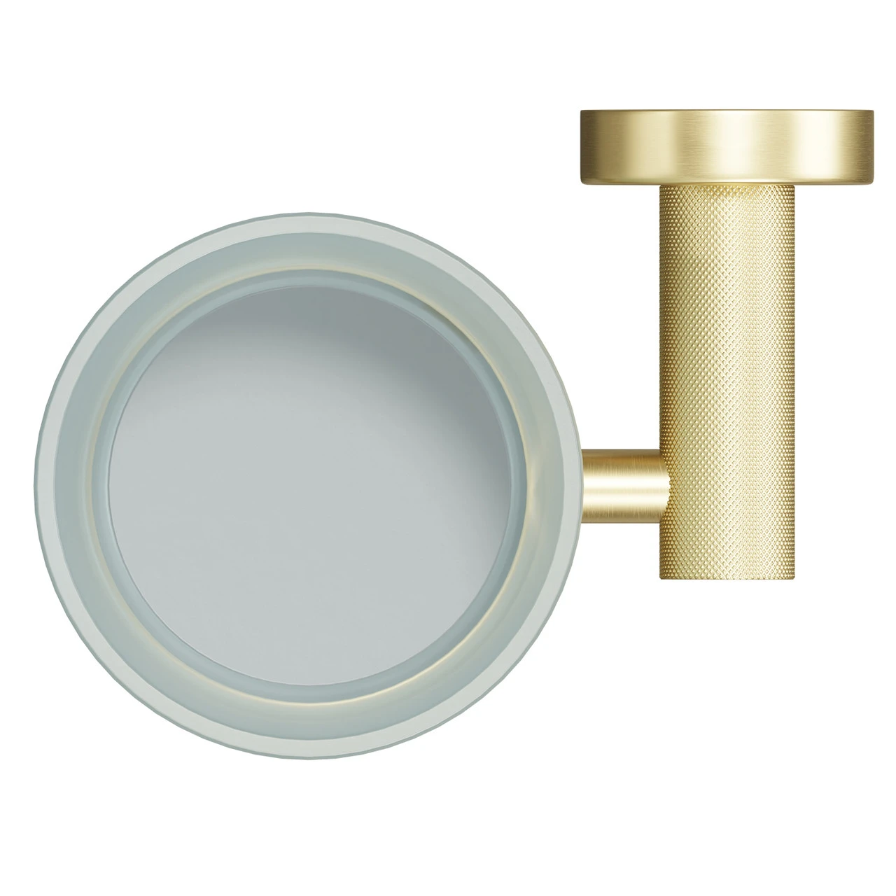 Colore Brushed Brass And Frosted Glass Industrial Style Wall Mounted Bathroom Tumbler - Image 5