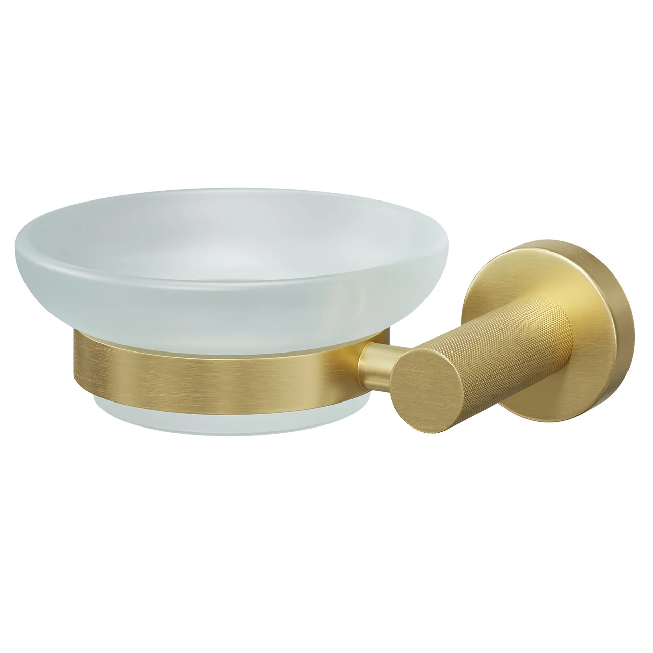 Colore Brushed Brass And Frosted Glass Industrial Style Wall Mounted Soap Dish