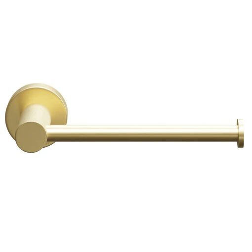 Colore Brushed Brass Industrial Style Wall Mounted Toilet Roll Holder - Image 2