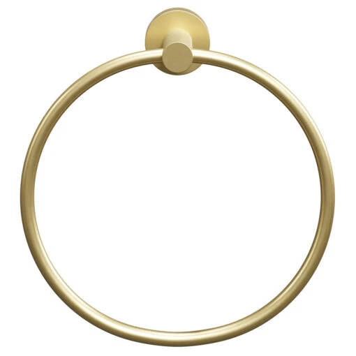 Colore Brushed Brass Industrial Style Wall Mounted Towel Ring - Image 2