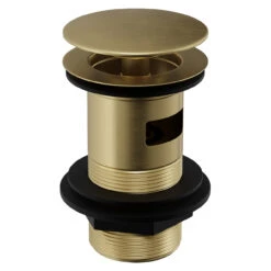 Colore Round Brushed Brass Moon Cap Slotted Click Clack Basin Waste -Bathroom Accessories Store colore brushed brass moon cap slotted click clack basin waste left 79518.1652444930
