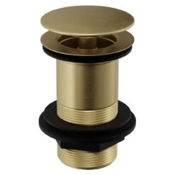 Colore Round Brushed Brass Moon Cap Unslotted Click Clack Basin Waste -Bathroom Accessories Store colore brushed brass moon cap unslotted click clack basin waste left 62413.1652444930