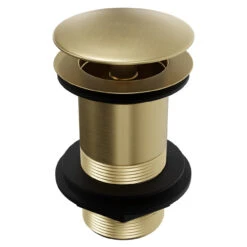 Colore Round Brushed Brass Moon Cap Unslotted Click Clack Basin Waste -Bathroom Accessories Store colore brushed brass moon cap unslotted click clack basin waste side 70381.1652444930
