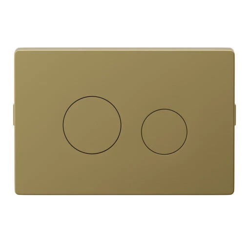 Colore Brushed Brass Pneumatic Dual Flush Plate With Round Buttons - Image 2