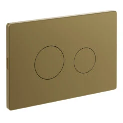 Colore Brushed Brass Pneumatic Dual Flush Plate With Round Buttons -Bathroom Accessories Store colore brushed brass pneumatic dual flush round buttons flush plate left 94895.1689154768