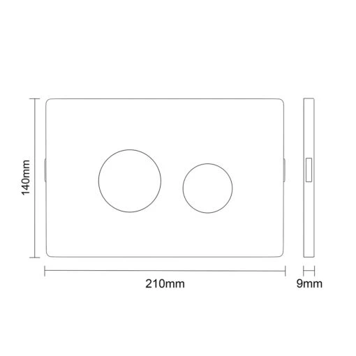 Colore Brushed Brass Pneumatic Dual Flush Plate With Round Buttons - Image 4