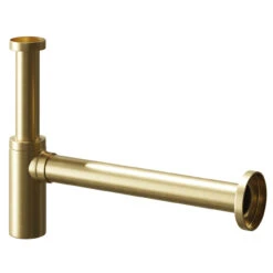 Colore Round Brushed Brass Basin Bottle Trap